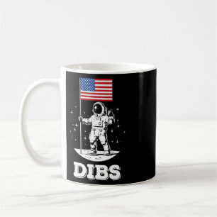 Dibs American Flag Astronaut Space 4th Of July Ame Coffee Mug