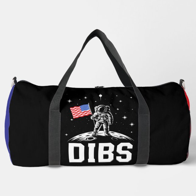 Dibs Astronaut Moon Flag  Duffle Bag (Front)
