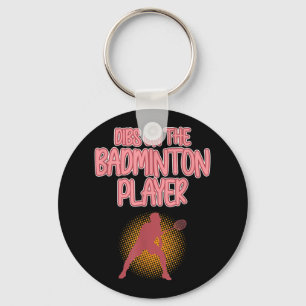 Dibs On Badminton Player Shuttle Coach Graphic Key Ring