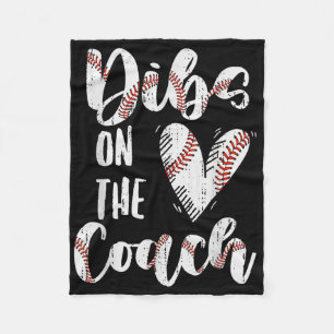 Dibs On The Coach Baseball Wife Funny Sports Coach Fleece Blanket