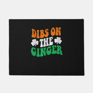Dibs On The Ginger Retro Irish Flag Funny St Patri Doormat