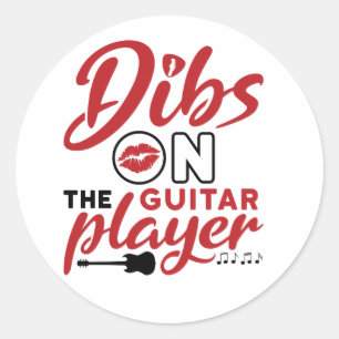 Dibs on the Guitar Player Classic Round Sticker