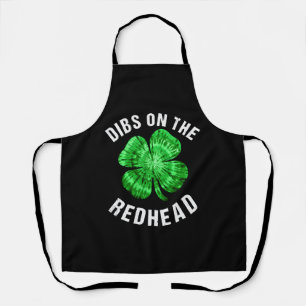 Dibs On The Redhead Funny St Patricks Day Apron