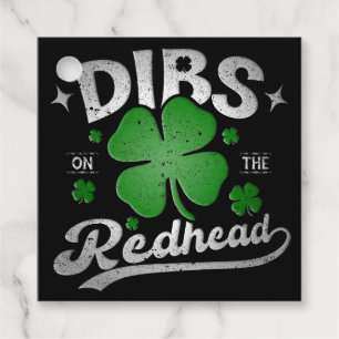 Dibs On The Redhead Funny St Patrick's Day Favour Tags