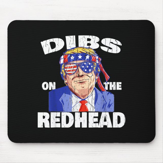 Dibs On The Redhead Shirt Funny St Patricks Day Pr Mouse Mat (Front)
