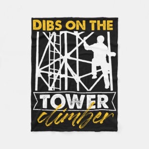 Dibs On The Tower Climber Transmitting Vertical Cl Fleece Blanket