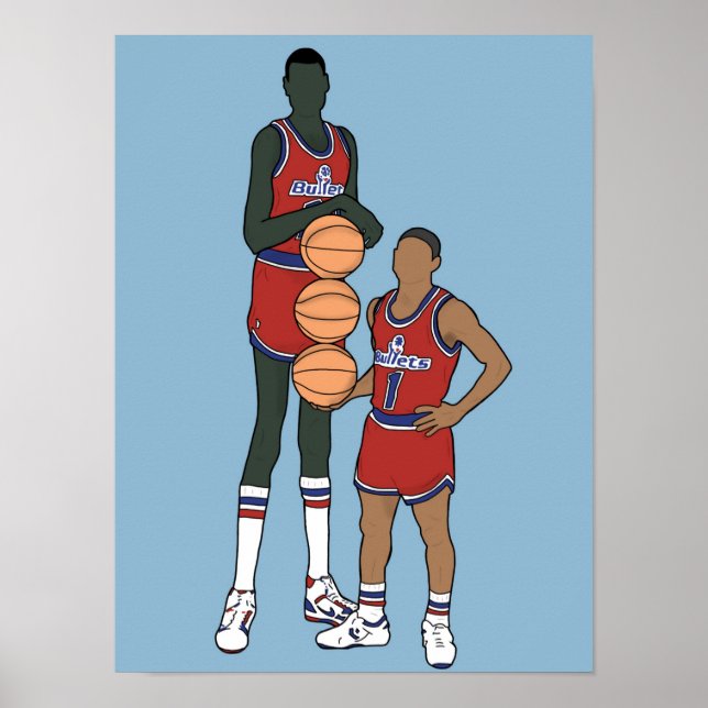 Dibujo de Bol y Bogues, NBA Poster (Front)