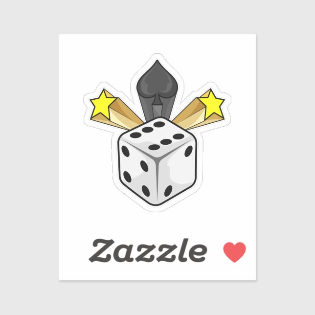 Dice at Poker with Spades & Stars (Sheet)