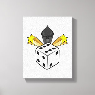 Dice at Poker with Spades & Stars Canvas Print