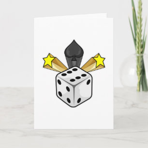 Dice at Poker with Spades & Stars Card