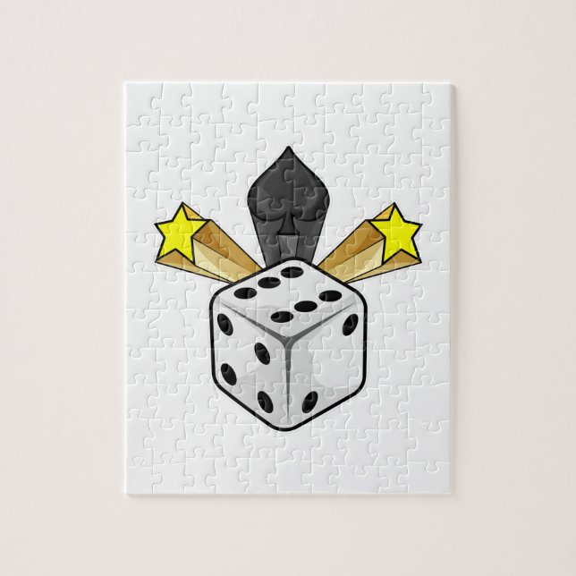 Dice at Poker with Spades & Stars Jigsaw Puzzle (Vertical)