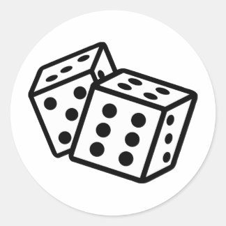 dice casino gambling classic round sticker