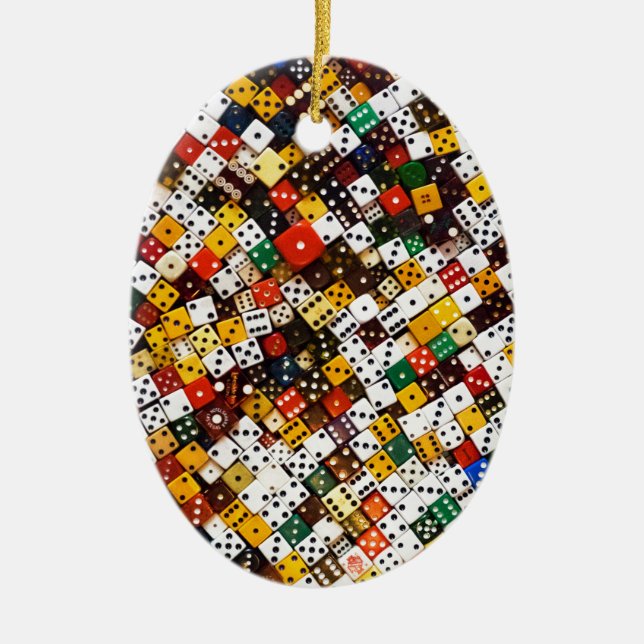 Dice Ceramic Tree Decoration (Front)