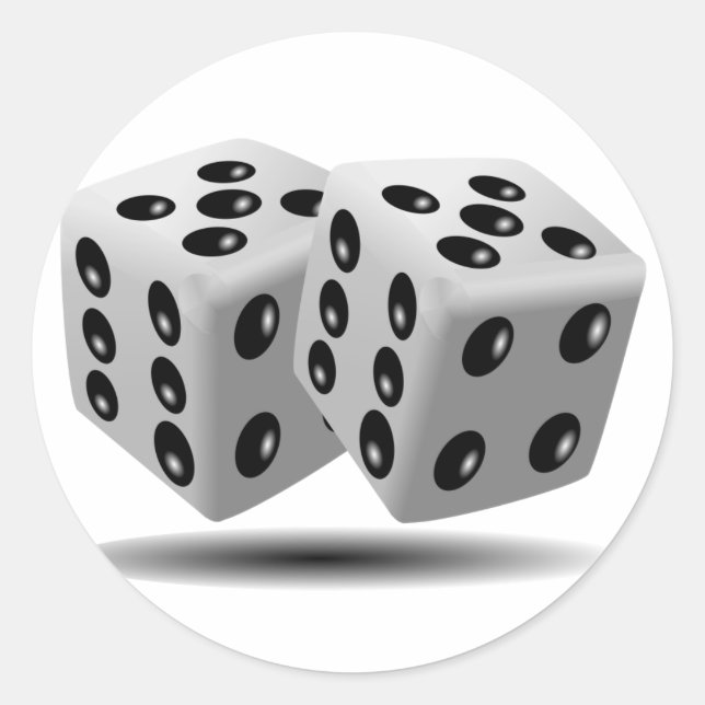 Dice Classic Round Sticker (Front)
