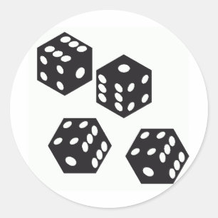 dice classic round sticker