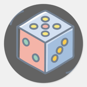 Dice Classic Round Sticker