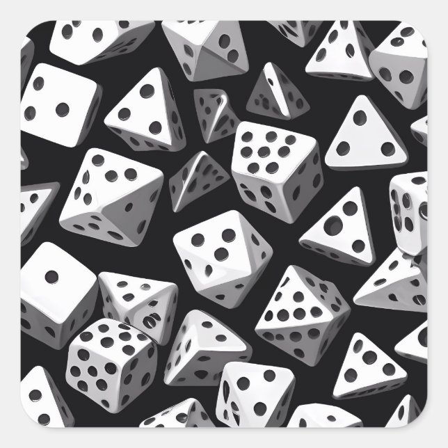 Dice Delight: A Geometric Cascade Square Sticker (Front)