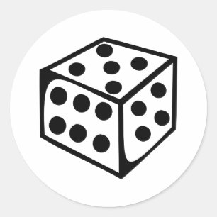 Dice - Five Classic Round Sticker