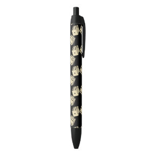 Dice Games pattern Black Ink Pen