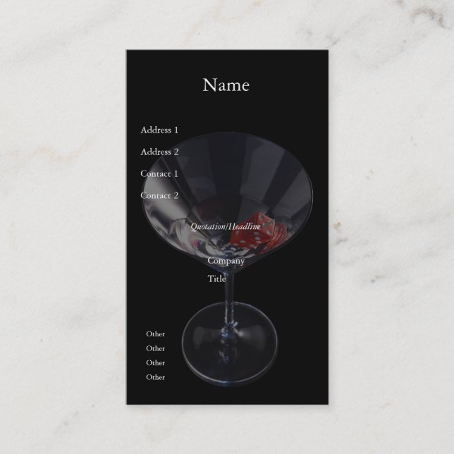 Dice Glass Business Card (Front)