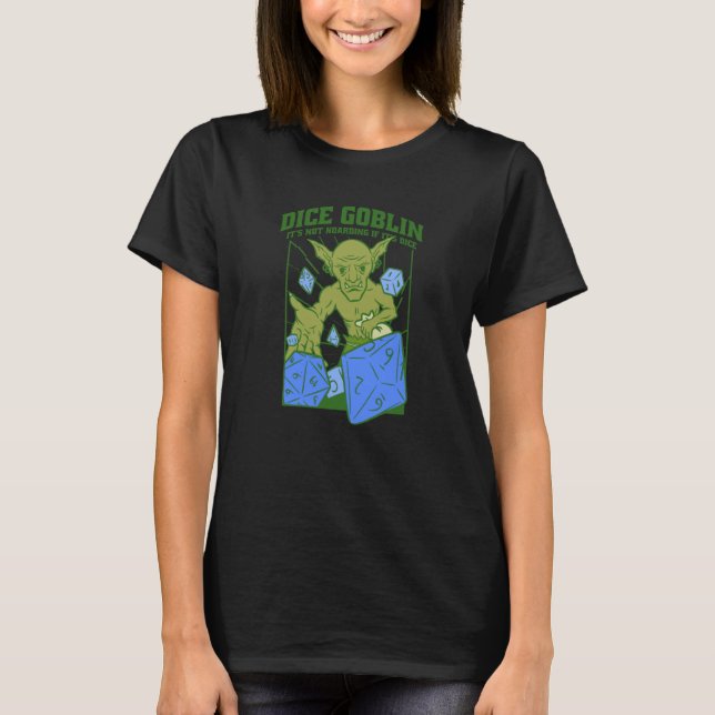 Dice Goblin Dice Game Hoarding Cool Retro T-Shirt (Front)