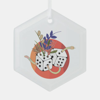 Dice in Parallel Universe Glass Tree Decoration