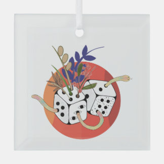 Dice in Parallel Universe Glass Tree Decoration