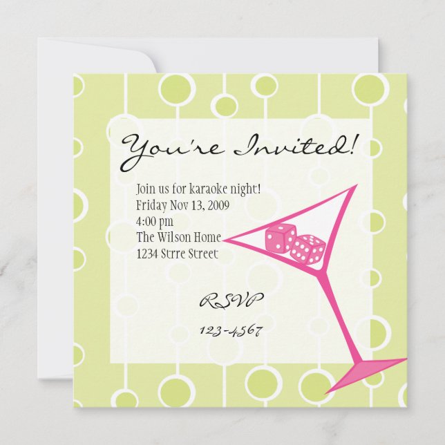 Dice Martini Invitation (Front)
