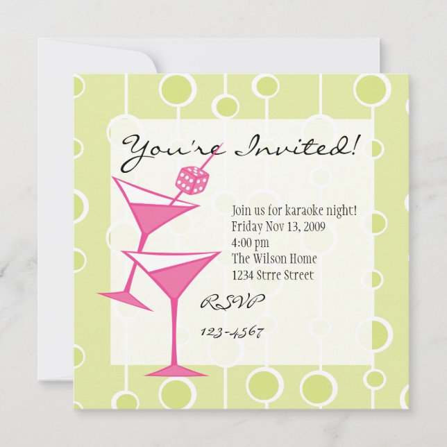 Dice Martini Invitation (Front)