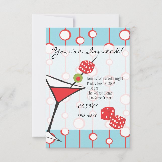 Dice Martini Invitation (Front)