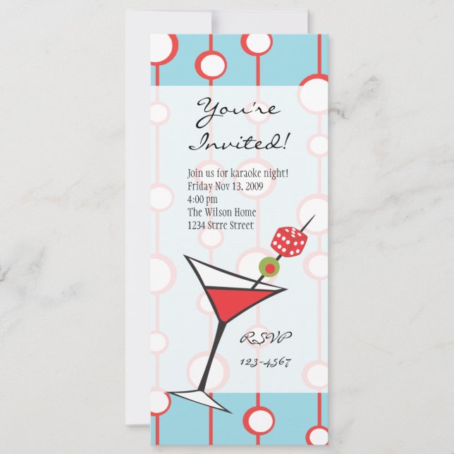 Dice Martini Invitation (Front)