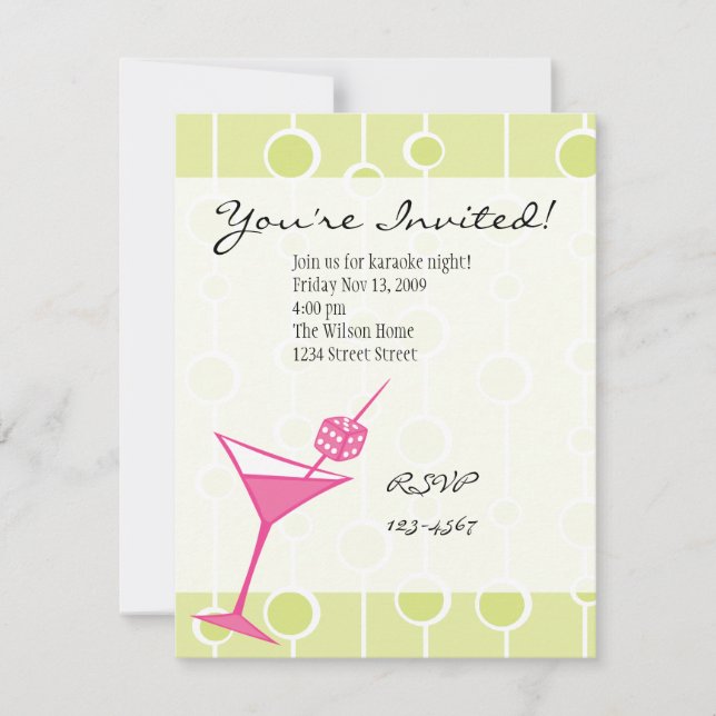 Dice Martini Invitation (Front)