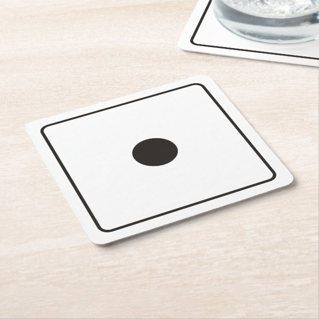 DICE numbers of pips 1 + your backgr. Square Paper Coaster (Angled)