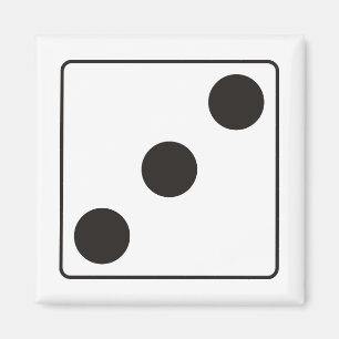 DICE numbers of pips 3 + your backgr. Magnet