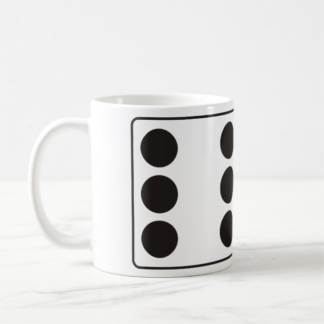 DICE numbers of pips 6 & 5 + your ideas Coffee Mug (Left)
