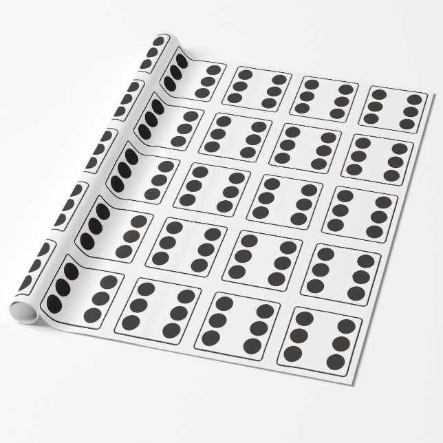DICE numbers of pips 6 + your backgr. Wrapping Paper (Unrolled)
