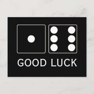 DICE numbers of pips white 1 + 6 + your text Postcard