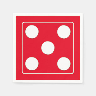 DICE numbers of pips white 5 + your backgr. Napkin
