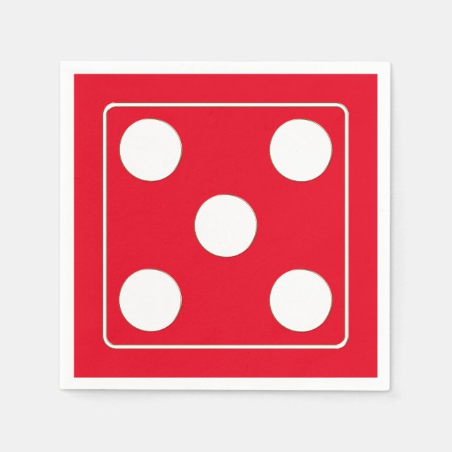 DICE numbers of pips white 5 + your backgr. Napkin (Front)