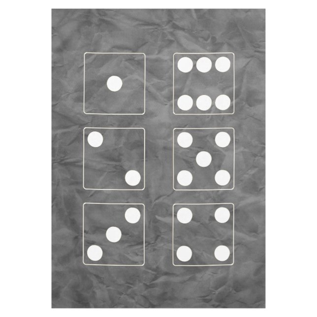DICE numbers of pips white + your backgr. & ideas Tablecloth (Front)