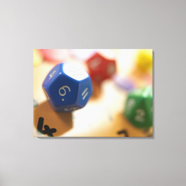 Dice on math game canvas print (Front)