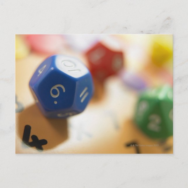 Dice on math game postcard (Front)