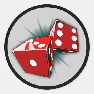 Dice Pair Classic Round Sticker