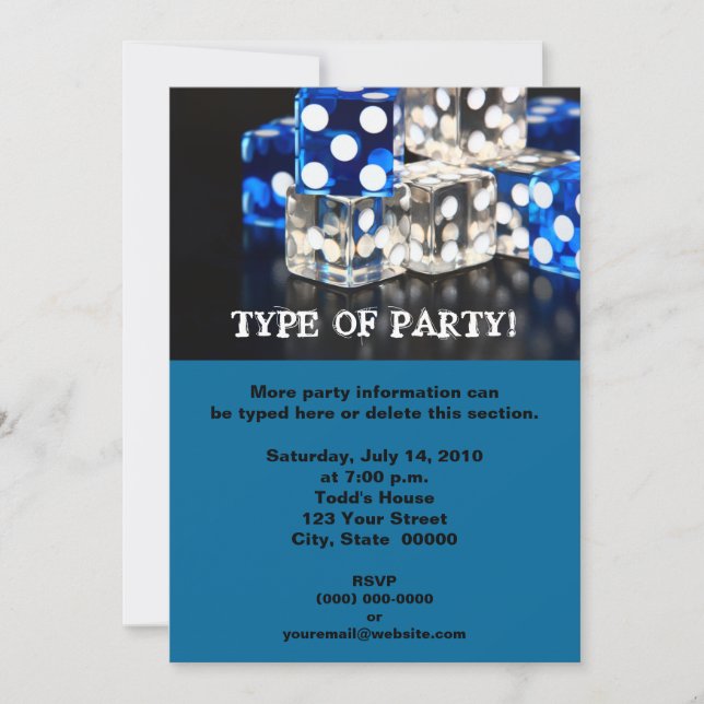 Dice Party Invitations (Front)