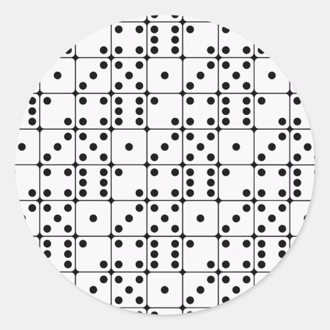 DICE PATTERN CLASSIC ROUND STICKER (Front)