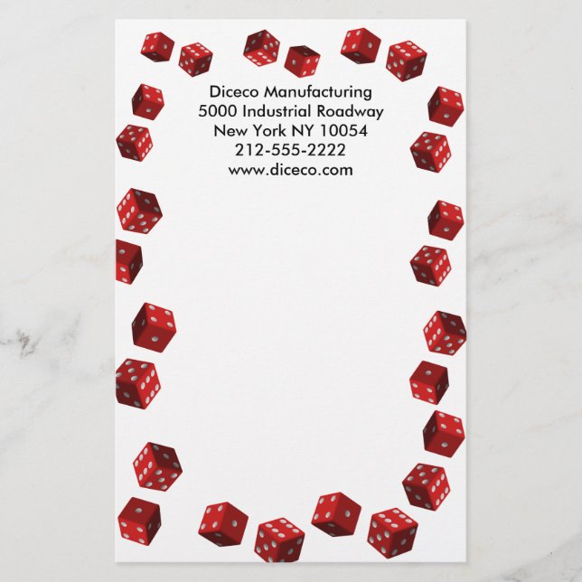 Dice Players Stationery (Front)