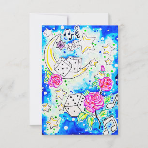 Dice & Roses Card