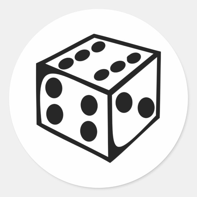 Dice - Six Classic Round Sticker (Front)
