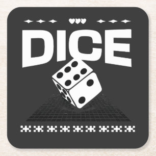 Dice Square Paper Coaster