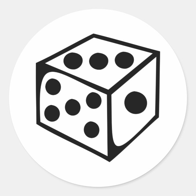 Dice - Three Classic Round Sticker (Front)